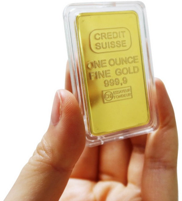 리빙릿 가짜 미니 골드바 모형 크레딧 스위스 도금 금괴 재물운 촬영소품