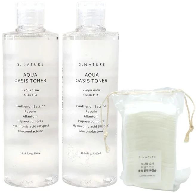 에스네이처 아쿠아 오아시스 토너 세트, 1개, 600ml - 쿠팡