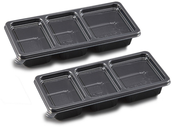 에스제이케미칼 3칸 반찬용기 사각 소스용기 600개 세트, 1개