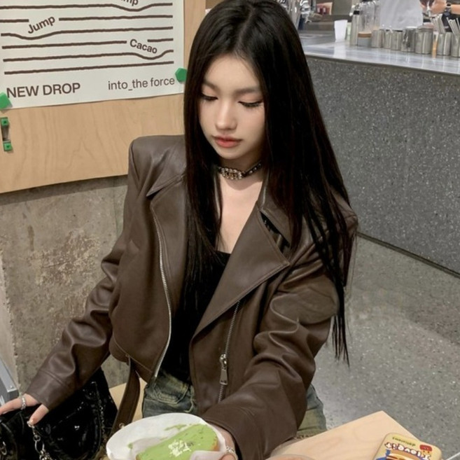 COSYEVNO 여성 가죽옷 가을 심플 편안 코디 아우터 GXNpy-1