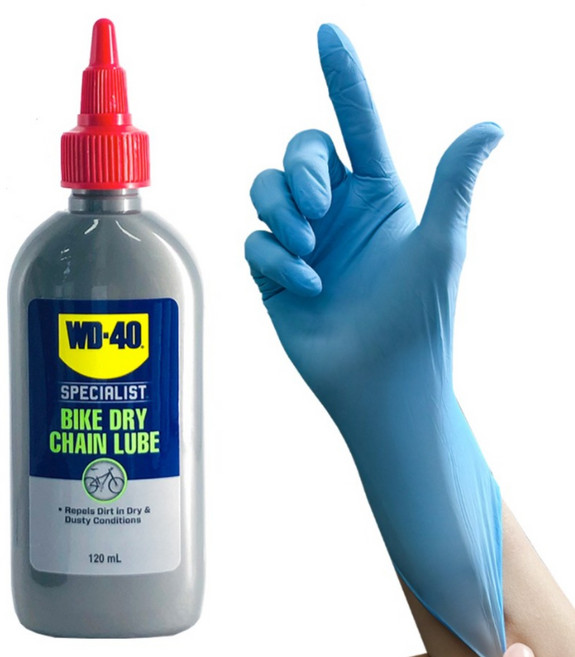 철공자 벡스 WD40 자전거 체인 오일 건식 습식 + 작업장갑 체인루브 윤활유 왁스 기름 자전거용품, 2세트