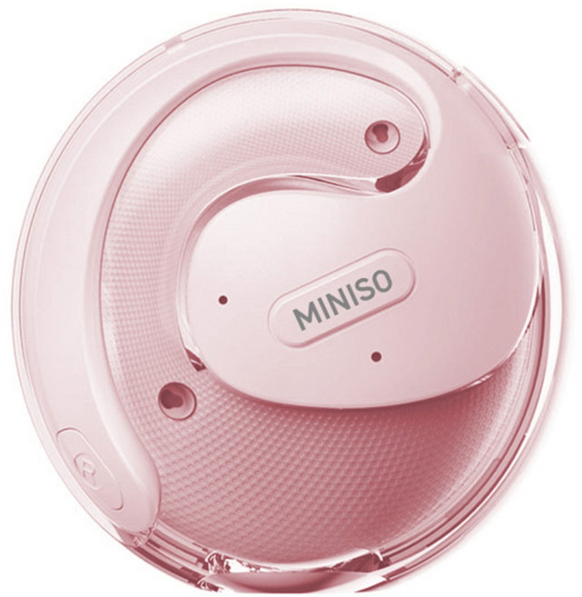 MINISO AI 음성 번역 블루투스 오픈형 귀걸이형 이어폰 스마트 실시간 번역기 외국어 언어 학습기, 핑크, X15 PRO