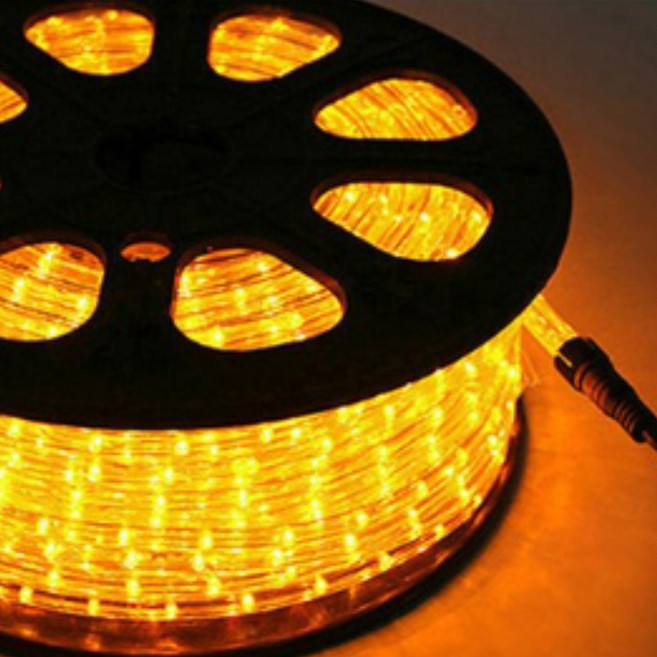 아리전기조명 LED 원형 논네온50m /줄네온/로프라이트, LED원형논네온50M_노랑, 1개