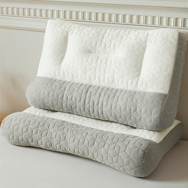 KORELAN 베개 목편한 경추 배게 무료 베갯잇, 그레이, 1개