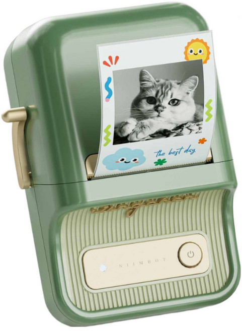 Niimbot B21포토(Pro) 듀얼컬러 라벨프린터, 1개, B21포토 그린 +포토인화지 화이트 54x67