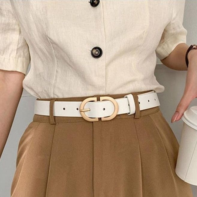 골드릭 여자 가죽 허리띠 여성 허리 벨트