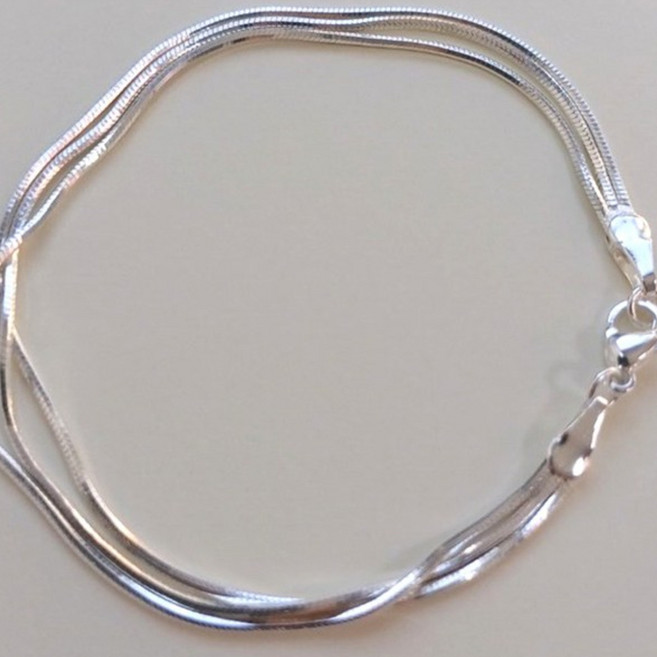 웰리나 3줄 뱀줄 은팔찌 + 물고기 반지 실버팔찌 크리스탈 반지 모녀반지