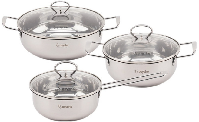 프리미엄 스텐 편수 양수 전골 냄비 3종 세트, 편수18cm+양수20cm+전골26cm 3종세트, 1개, 실버