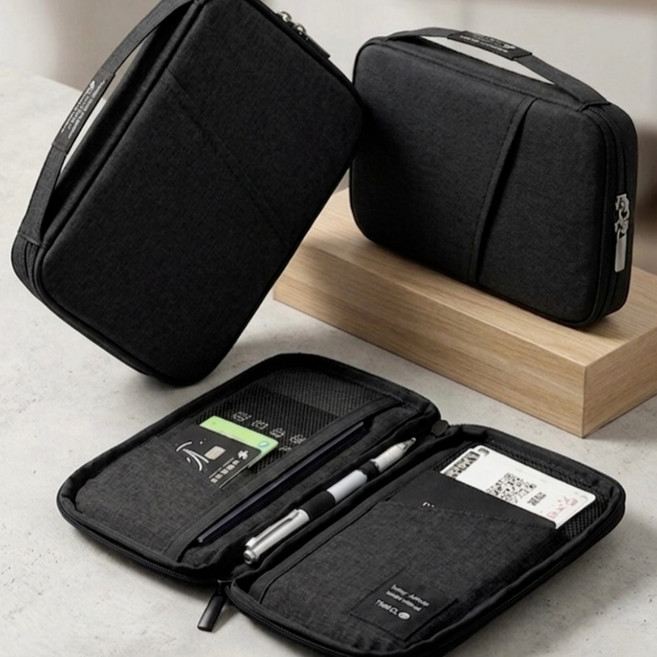 여행용 여권지갑 카드 수납 멀티 지퍼 파우치 여권케이스