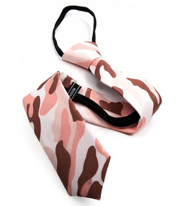 면 100% 패션 악세사리 핑크색 분홍색 포인트 밀러터리 국방무늬 얼룩무늬 슬림 5.5cm 자동넥타이_GA5037