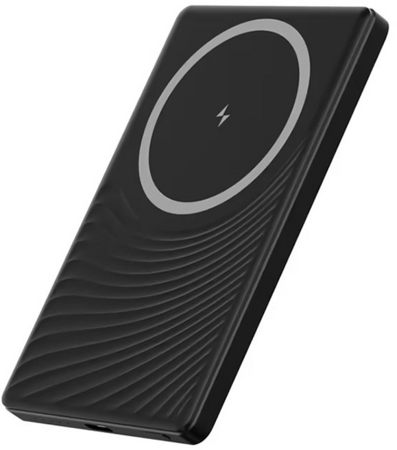 Donerton 마그네틱 무선 충전 일체형 맥동 안전 보조 배터리 PD+QC 20W 급속 충전, 검정색