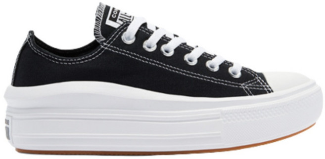 (국내매장판)정품 컨버스 척테일러 올스타 무브 블랙 로우+고무끈