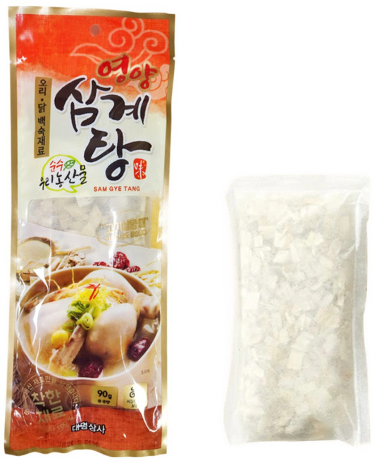 한우물 약재 영양 삼계탕 국물 재료 육수팩, 3개, 90g