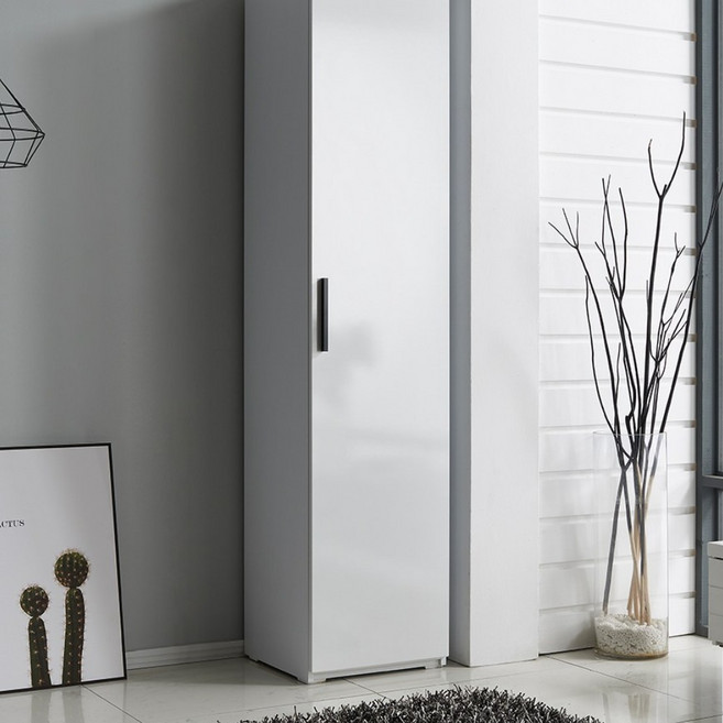 즐거운가구 레이첼400도어형 틈새수납장 코너장 틈새장 수납가구, 수납형_화이트(광폭)