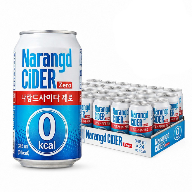 나랑드사이다 제로 뚱캔 오리지널 24캔, 1박스, 345ml