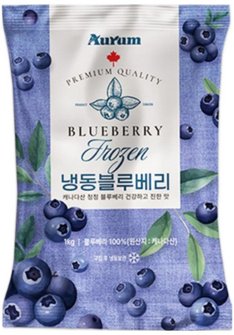 아우름 냉동블루베리 캐나다산 1kg, 4개, 냉동 블루베리