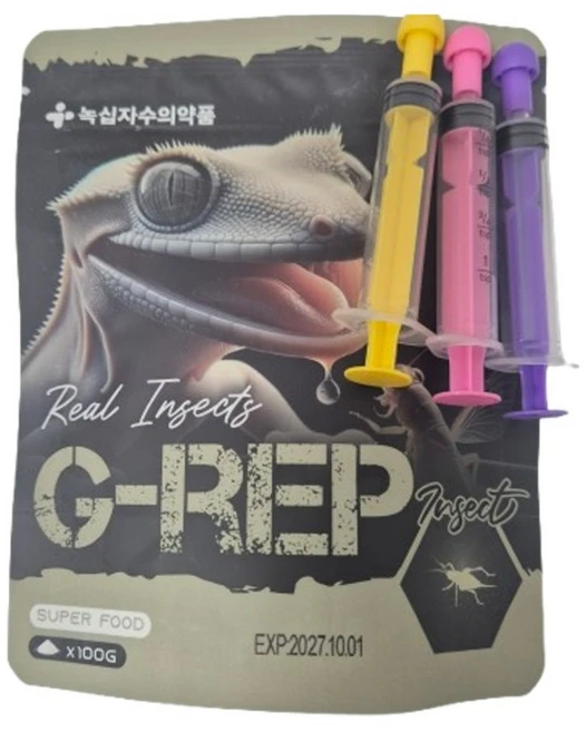 지렙 슈퍼푸드 인섹트 주사기포함 G-rep 게코 크레 비어디 파충류 사료 밥 먹이, 100g, 1개 - 쿠팡