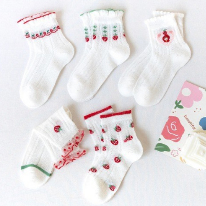 미소 MJ68 여아용 공주 양말 5켤레세트