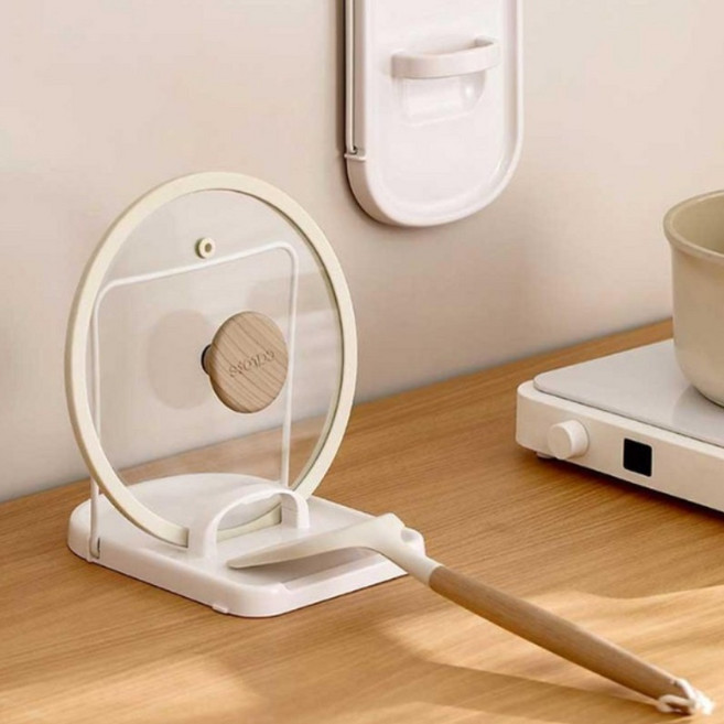 진진몰 ABS재질 다용도 조리도구 거치대 냄비 뚜껑 국자 받침대, 2개, 화이트