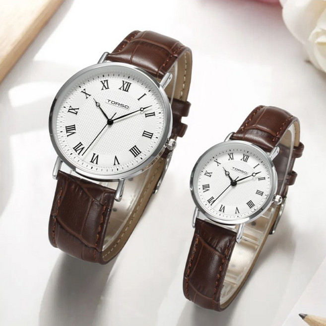 TORSO 토르소 T107L-SSBR 클라시코 쿼츠 커플 워치 남여 가죽 시계