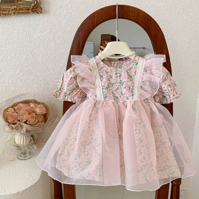 [KC인증 당일출고]베스더스 여아 키즈 여름 원피스 자매룩 플라워 샤 치마 하객룩 돌 기념일 촬영룩 애기 옷