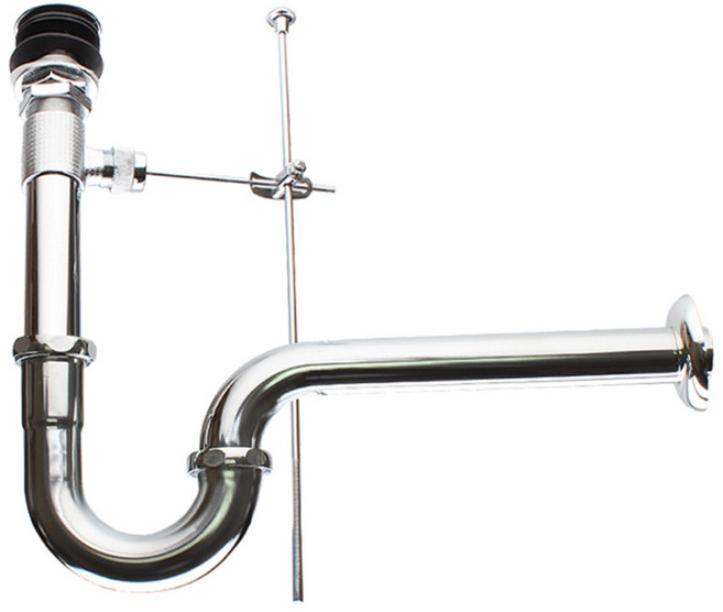 키모스리빙 세면대 배수관 벽면용 수동 폽업 세트, 1개