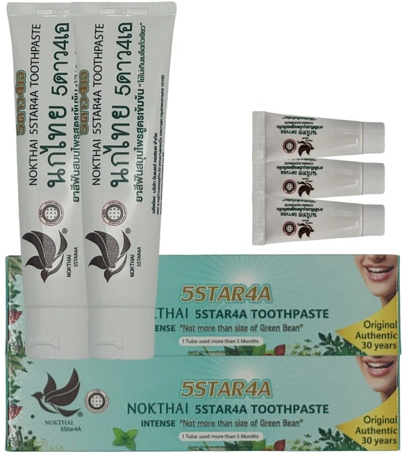5star4a 태국 왕실 콩알치약 입냄새 구치제거 잇몸케어 천연 허브 치약 본품 70g 2+여행용 8g 3 세트, 2개 - 쿠팡