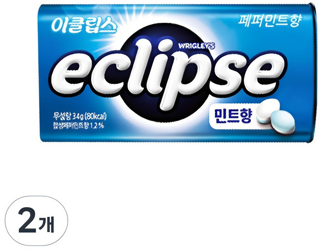 이클립스 페퍼민트향 캔디, 34g, 2개