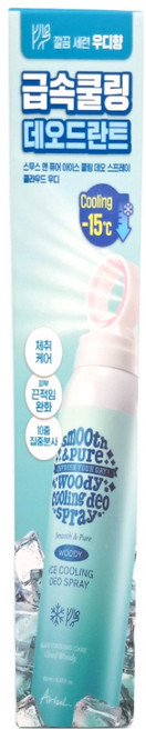 아리얼 스무스 앤 퓨어 아이스 쿨링 데오 스프레이 클라우드 우디, 1개, 150ml