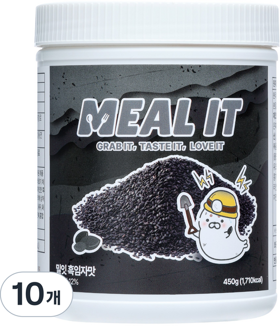 밀잇 식사대용 단백질 쉐이크 흑임자맛 대용량, 450g, 10개