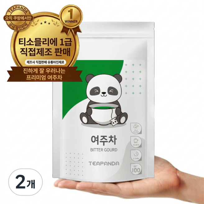 티판다 국산 100% 볶은 여주차 삼각티백, 2개, 100개입, 100g