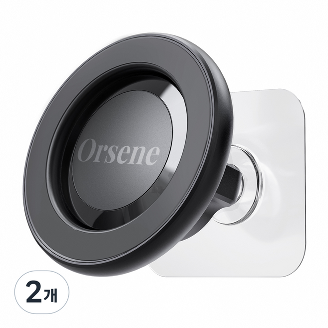 스마트 맥세이프 벽 거치대 접착식 볼헤드, 2개, 블랙