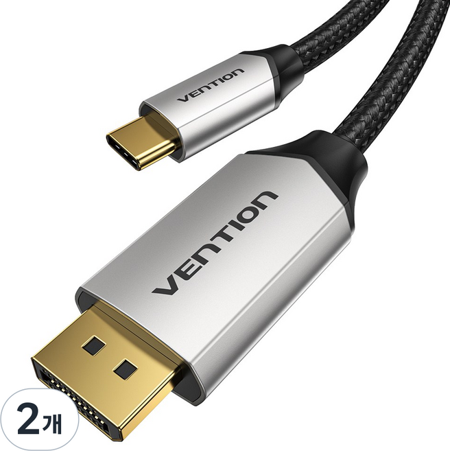 벤션 16K C타입 to DP V2.1 미러링 비디오 케이블, 1.5m, 2개