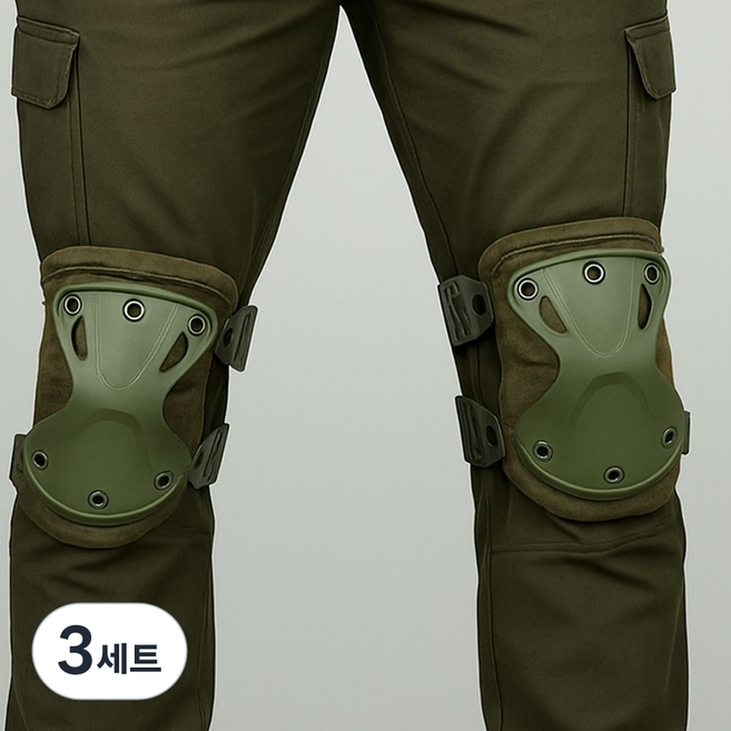 사볼레 현장 무릎 보호패드, 3세트, 카키