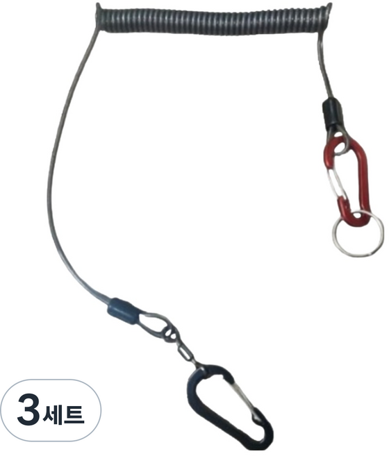 INVEN* 인벤 고급 다용도 낙하 분실 방지 스크랩 @안전2중포장@안전고리 스프링줄 카라비너 작업장비 공구, 3세트