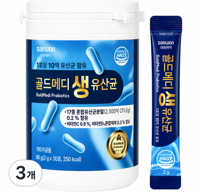 대원제약 골드메디 생유산균, 60g, 3개
