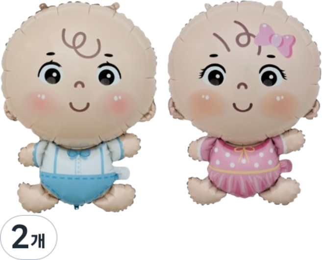 베이비샤워 홈파티 남편 서프라이즈 이벤트 아기호일풍선, 2개, 남아여아