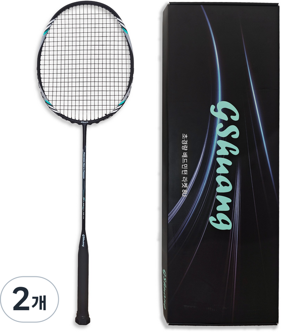 초경량 배드민턴 라켓 8U 입문용 선수용, 블랙, 2개, SC-5776