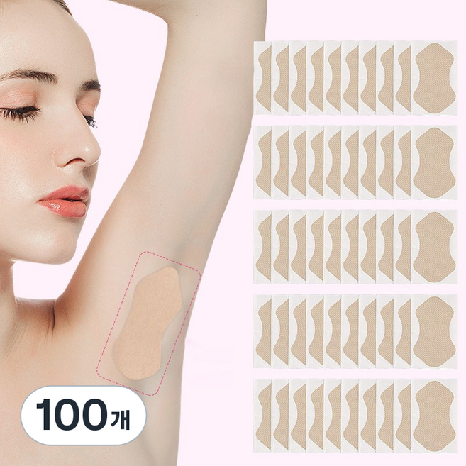 FATTYS 겨드랑이 땀 흡수 패치 땀패드, 100개
