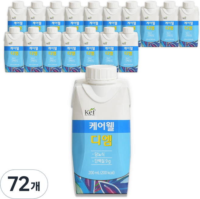 케어웰 디엠 팩(당뇨식), 200ml, 72개