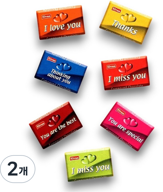 엘반 티아모 초콜릿 185여개입 대용량 초콜릿 발렌타인데이 개별포장 선물, 2개, 835g