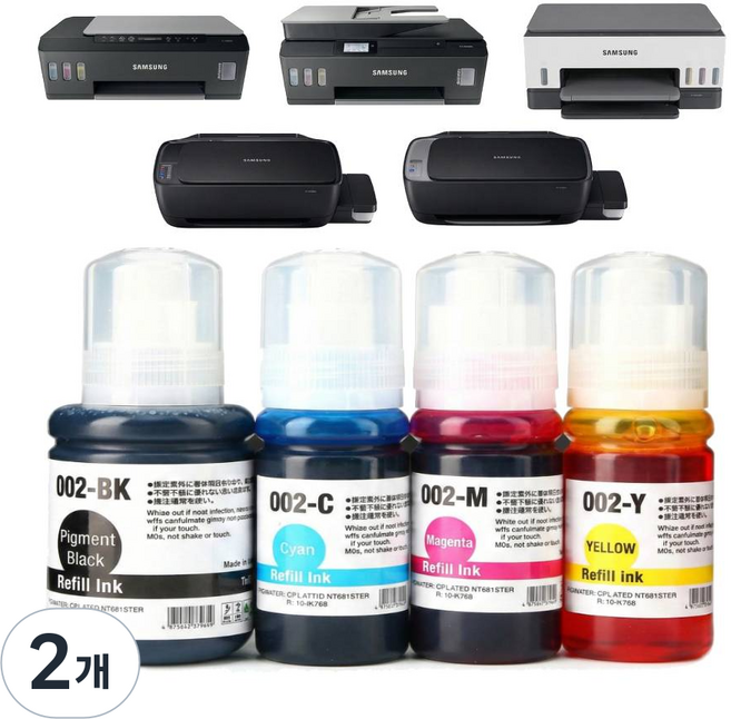 삼성프린트 SL-T1670W 무한 잉크 호환 SL-T1680W SL-T2270FW SL-T2170W SL-J1560W SL-T1672W, 2개, K610 C610 M610 Y610 4색 1세트