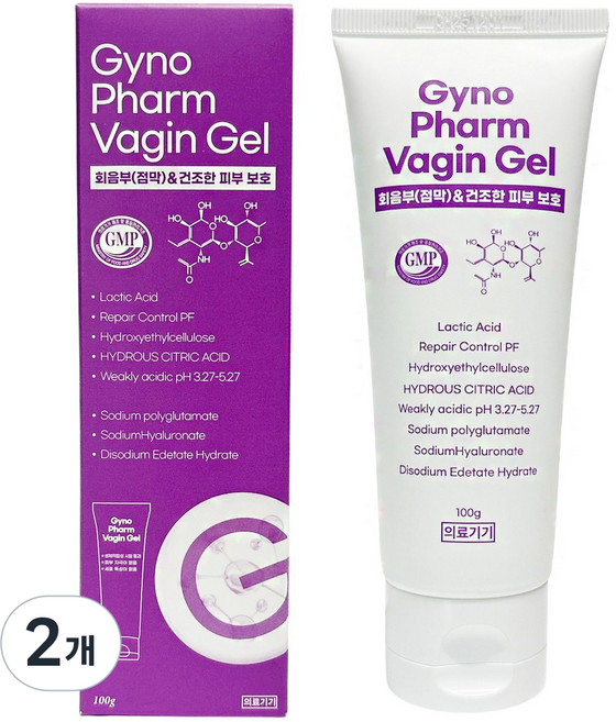 지노팜 약산성 바진겔 회음부 점막 건조증 보습제, 2개, 100g