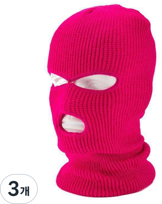 솔레르 호흡이 편한 강도 복면, 3개, 핫핑크