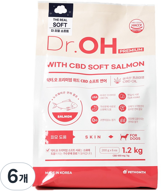 닥터오 더리얼 소프트사료, 6개, 1.2kg, 연어