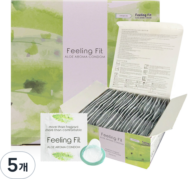 한국라텍스 필링핏 알로에아로마 대용량콘돔 50p 탁월한 밀착감 풍부한 윤활효과, 5개, 50개입