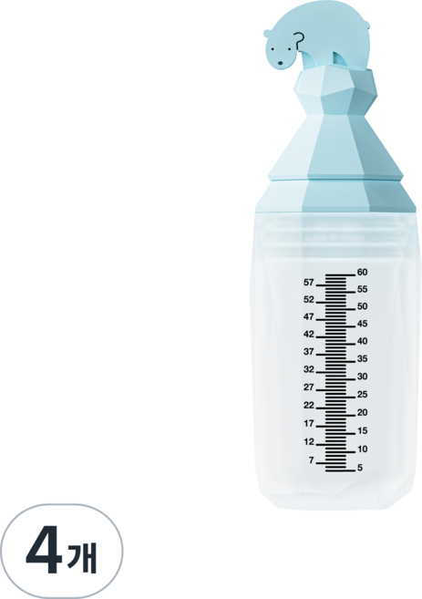 이크 실리콘 투약병 검정눈금, 4개, 60cc 검정눈금1개