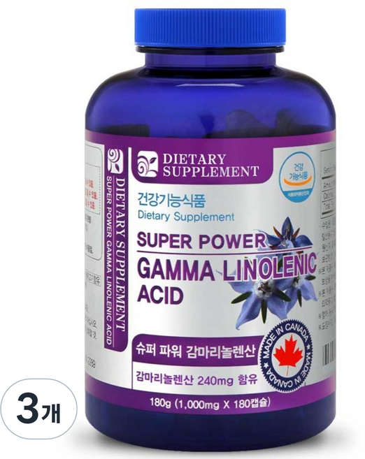 내츄럴365 캐나다 슈퍼파워 감마리놀렌산 보라지유 (6개월분), 180정, 3개