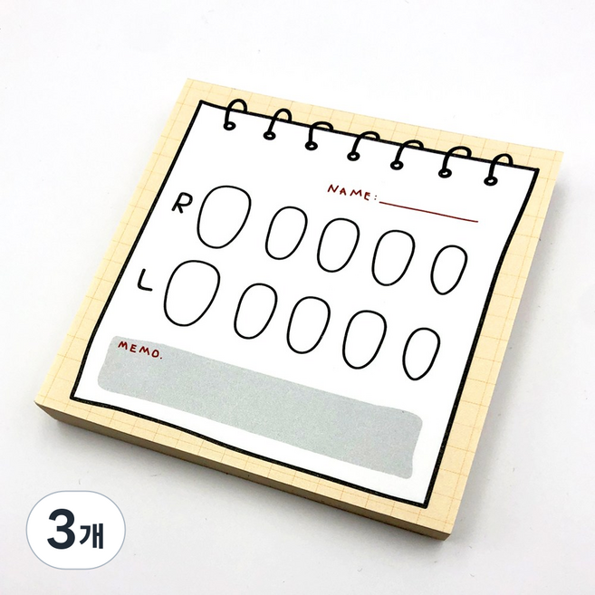 네일 드로잉 떡메모지 100매 대용량 네일메모지 손톱아트디자인 스케치, 1, 3개, 연베이지