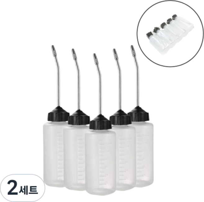 INVEN* 다목적 쇠노즐 오일통 5pcs (미싱 런닝머신 벨트), 2세트, 120ml